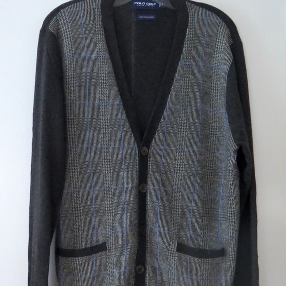 Polo Golf Merino Cardigan, Glen Check Pattern - Picture 2 of 12